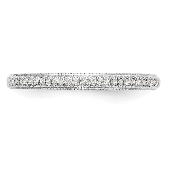 14K White Gold 1/15 carat Diamond Complete Wedding Band