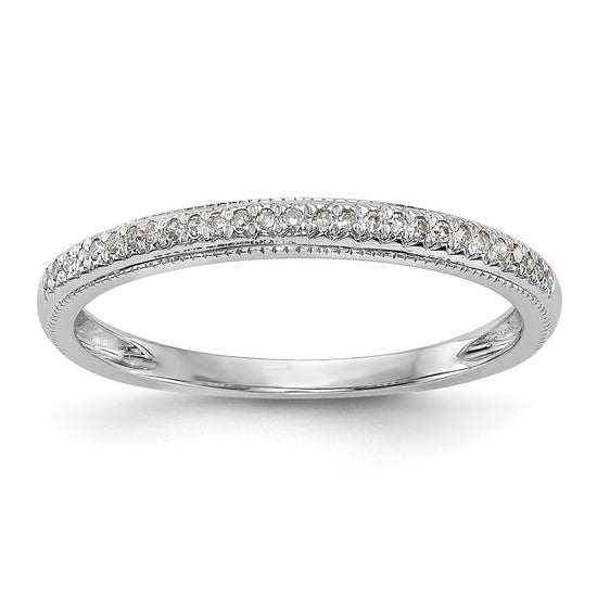 14K White Gold 1/15 carat Diamond Complete Wedding Band