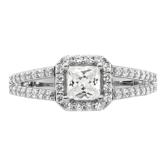 Princess Halo Diamond Semi-mount Engagement Rings