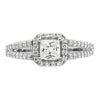 Princess Halo Diamond Semi-mount Engagement Rings