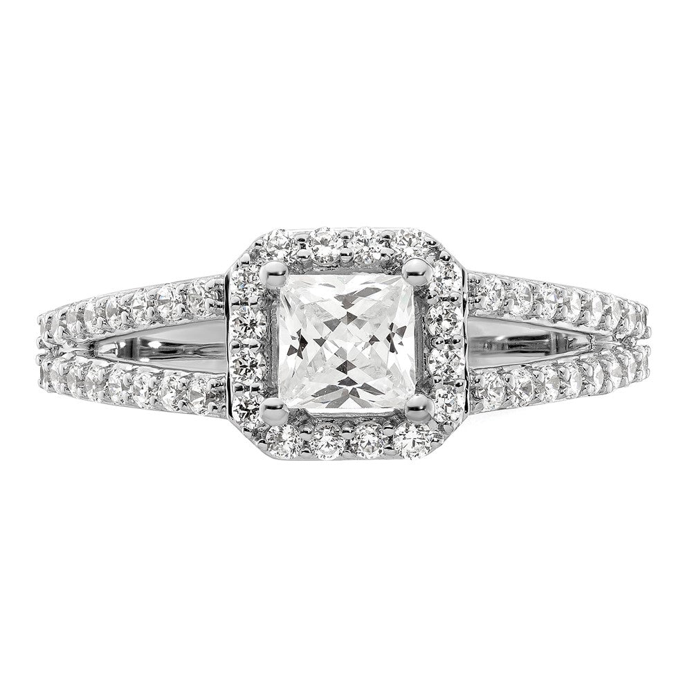Princess Halo Diamond Semi-mount Engagement Rings