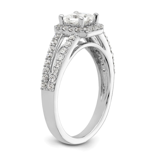 Princess Halo Diamond Semi-mount Engagement Rings