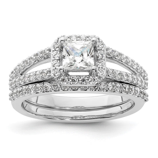 Princess Halo Diamond Semi-mount Engagement Rings