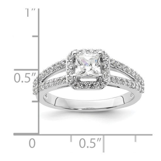 Princess Halo Diamond Semi-mount Engagement Rings