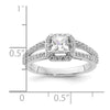 Princess Halo Diamond Semi-mount Engagement Rings