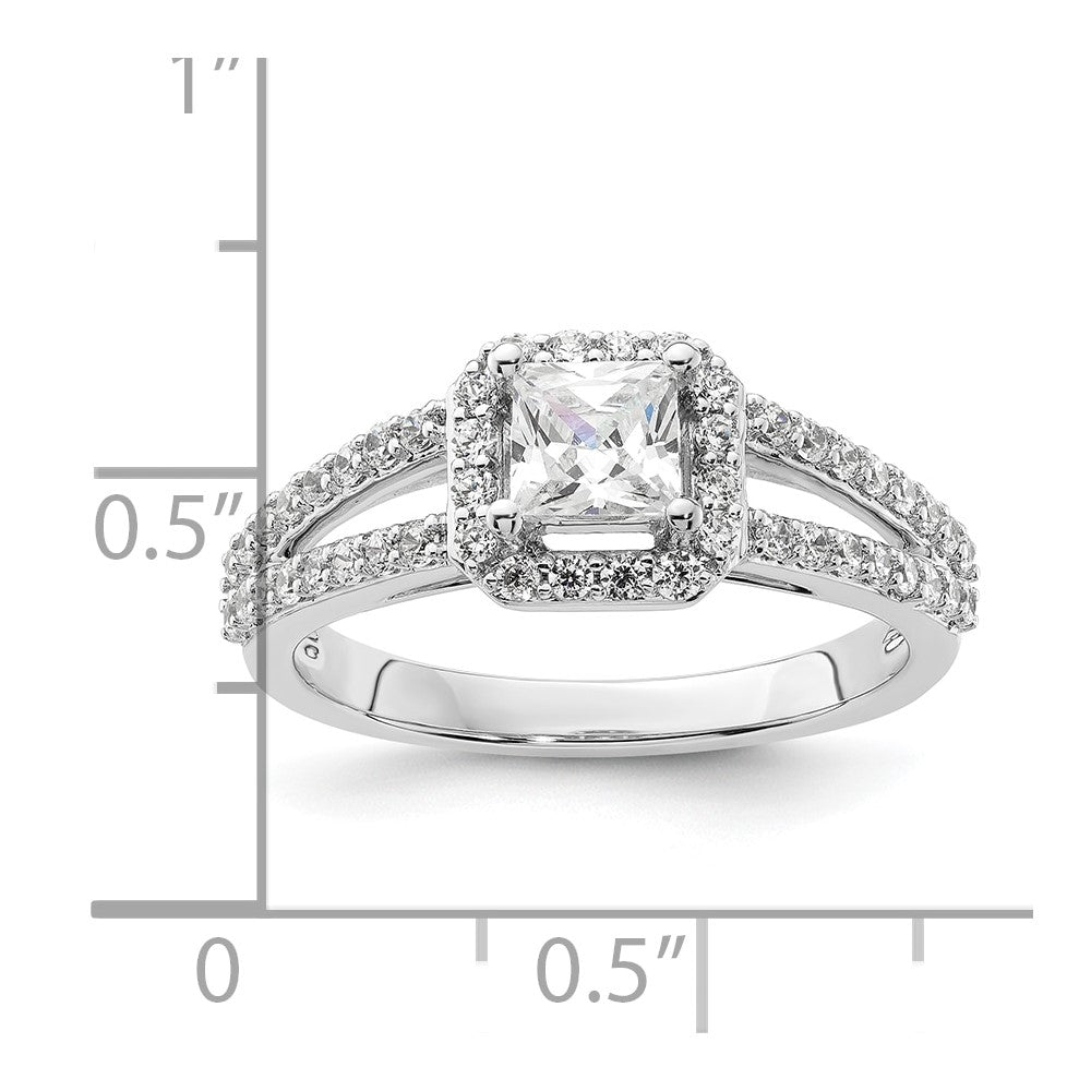 Princess Halo Diamond Semi-mount Engagement Rings