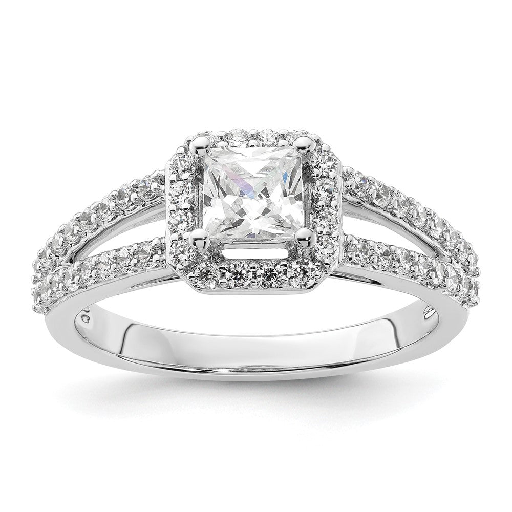 Princess Halo Diamond Semi-mount Engagement Rings