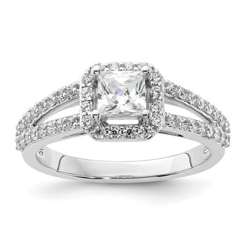 Princess Halo Diamond Semi-mount Engagement Rings