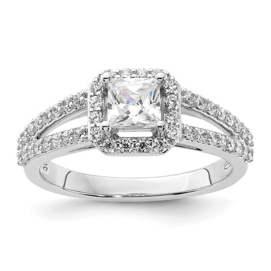 Princess Halo Diamond Semi-mount Engagement Rings