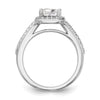 Princess Halo Diamond Semi-mount Engagement Rings