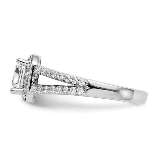 Princess Halo Diamond Semi-mount Engagement Rings