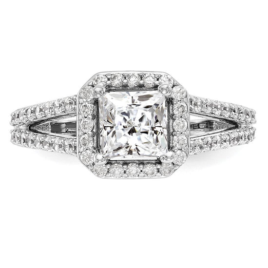 Princess Halo Diamond Semi-mount Engagement Rings