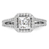Princess Halo Diamond Semi-mount Engagement Rings