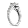 Princess Halo Diamond Semi-mount Engagement Rings
