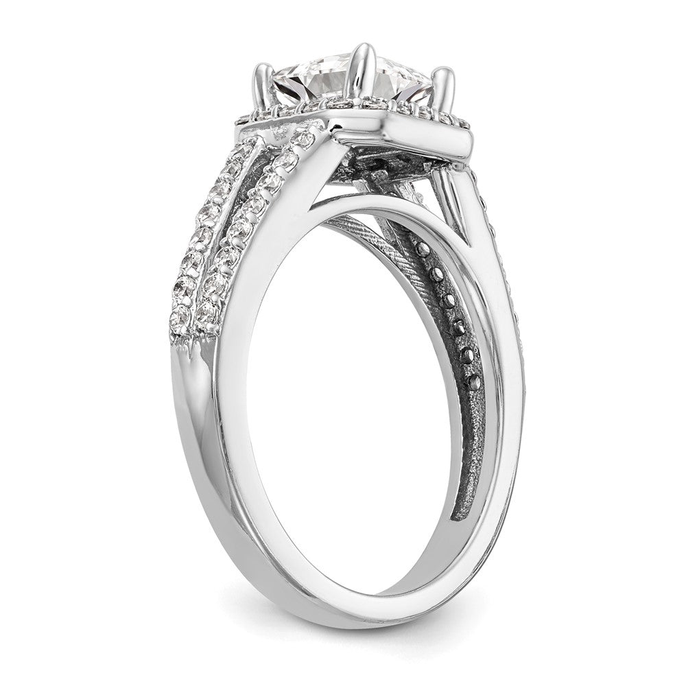 Princess Halo Diamond Semi-mount Engagement Rings
