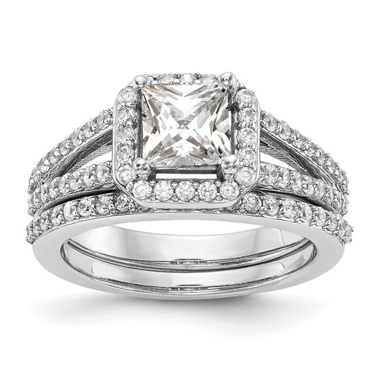 Princess Halo Diamond Semi-mount Engagement Rings