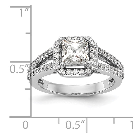 Princess Halo Diamond Semi-mount Engagement Rings