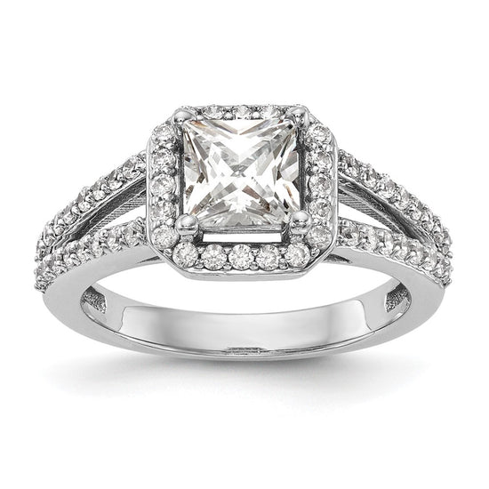 Princess Halo Diamond Semi-mount Engagement Rings