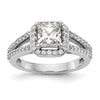 Princess Halo Diamond Semi-mount Engagement Rings