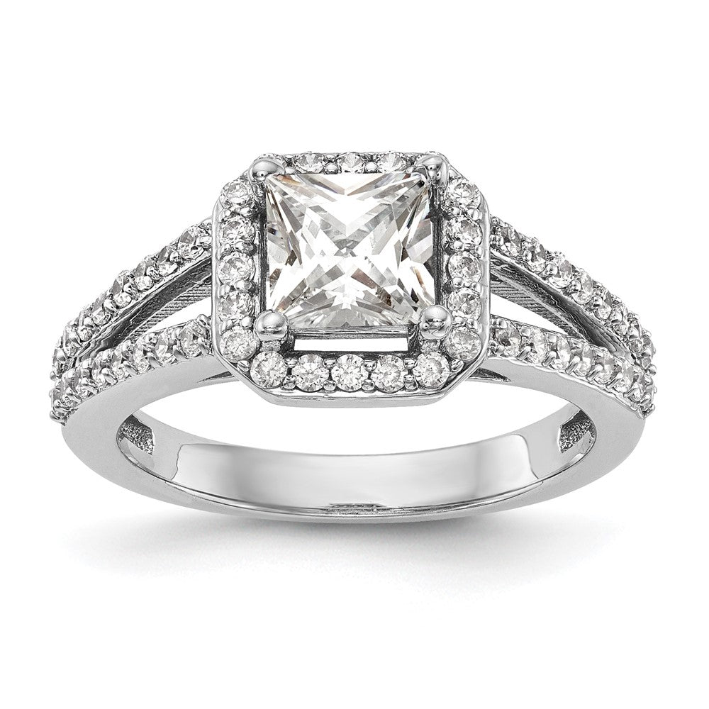 Princess Halo Diamond Semi-mount Engagement Rings