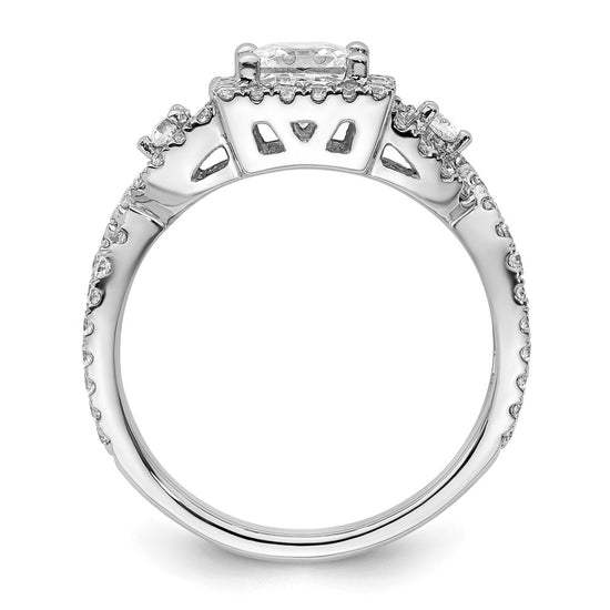 Princess Halo Diamond Semi-mount Engagement Rings