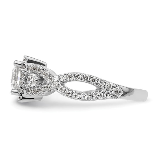 Princess Halo Diamond Semi-mount Engagement Rings