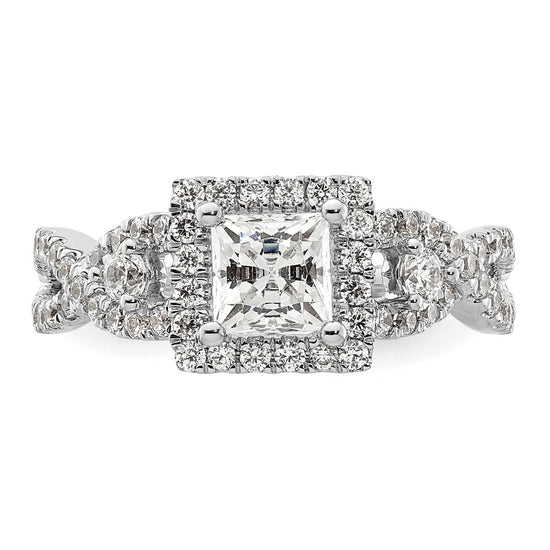 Princess Halo Diamond Semi-mount Engagement Rings