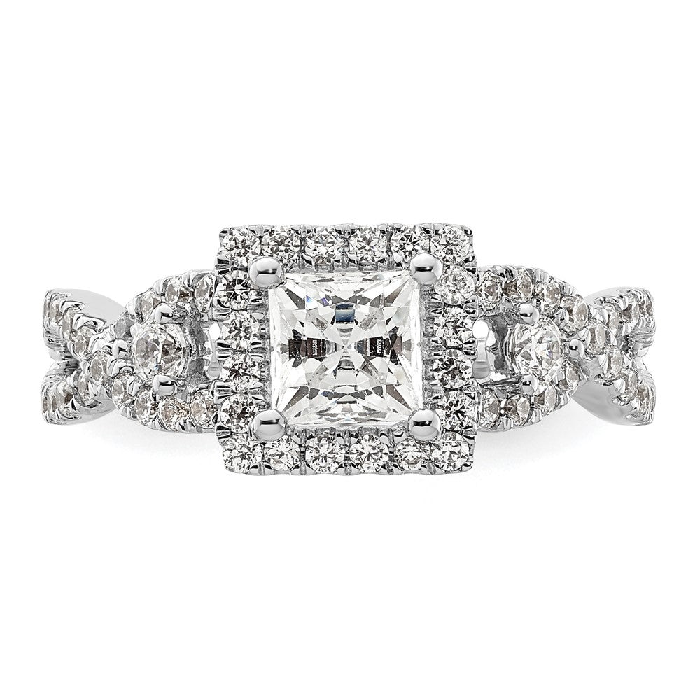 Princess Halo Diamond Semi-mount Engagement Rings