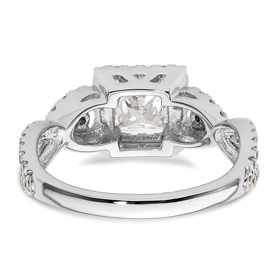 Princess Halo Diamond Semi-mount Engagement Rings