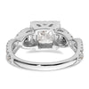 Princess Halo Diamond Semi-mount Engagement Rings