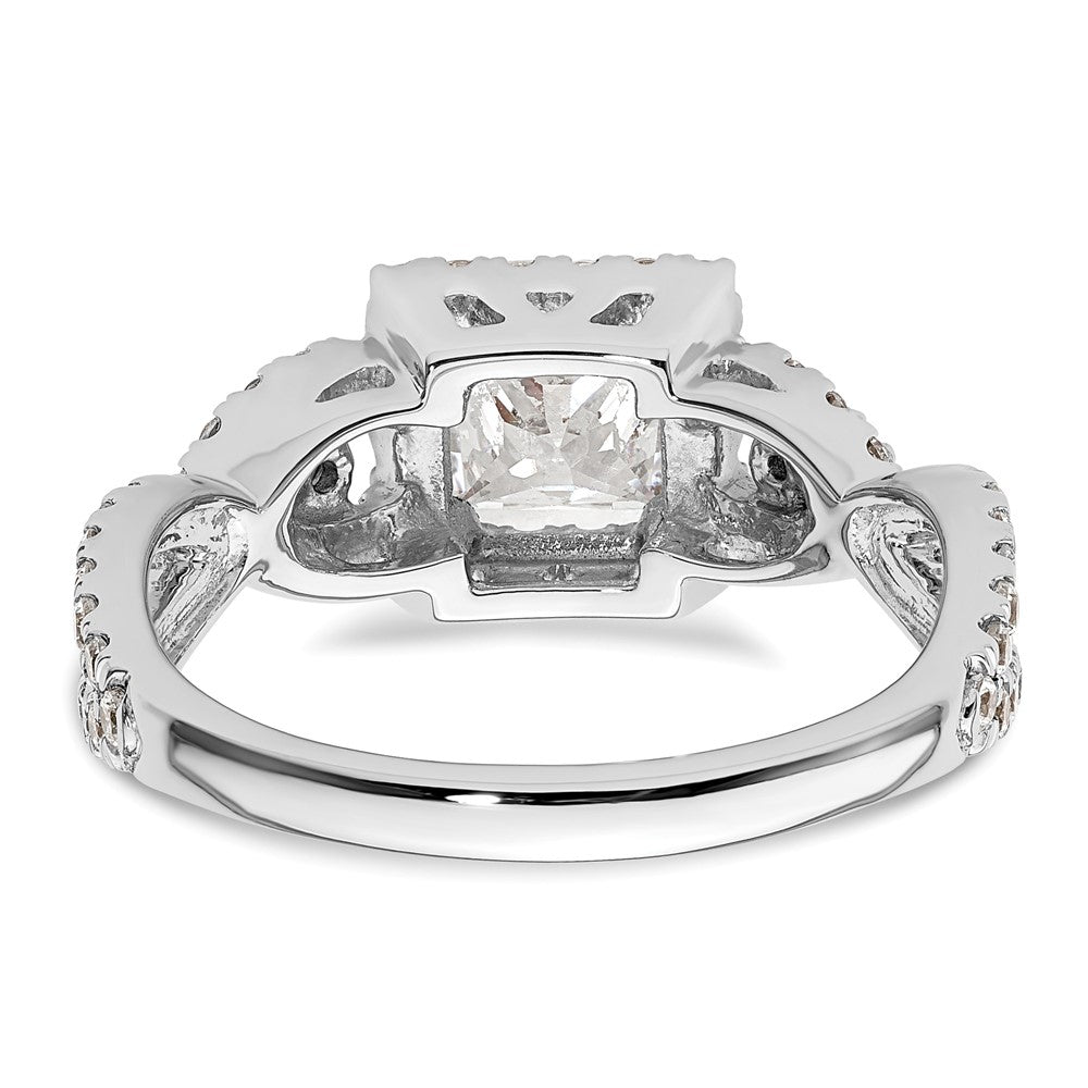 Princess Halo Diamond Semi-mount Engagement Rings