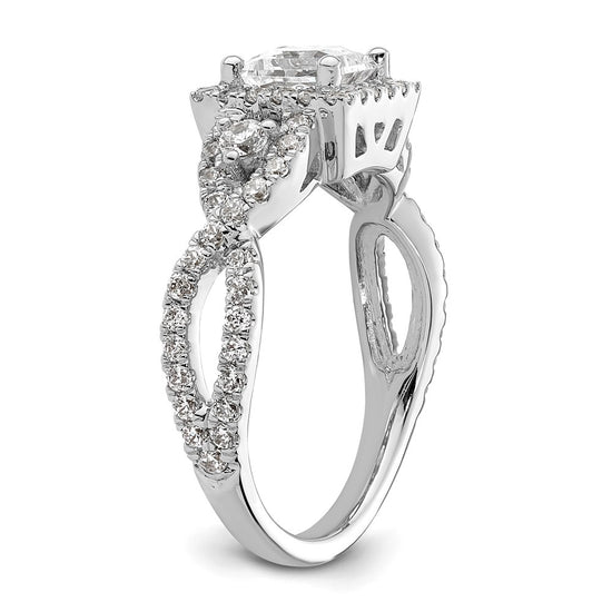 Princess Halo Diamond Semi-mount Engagement Rings