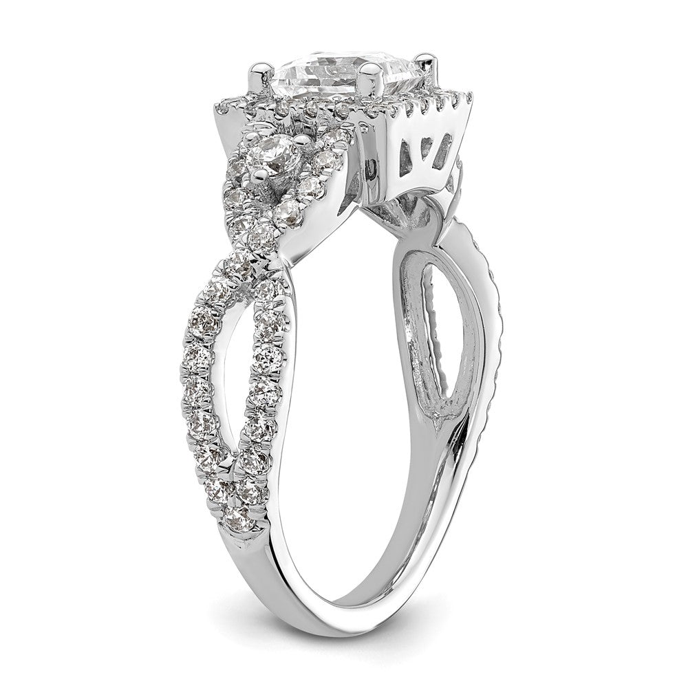 Princess Halo Diamond Semi-mount Engagement Rings