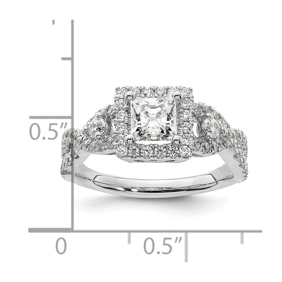 Princess Halo Diamond Semi-mount Engagement Rings
