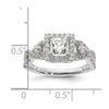 Princess Halo Diamond Semi-mount Engagement Rings