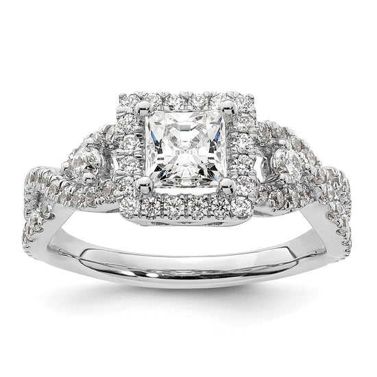 Princess Halo Diamond Semi-mount Engagement Rings