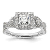 Princess Halo Diamond Semi-mount Engagement Rings