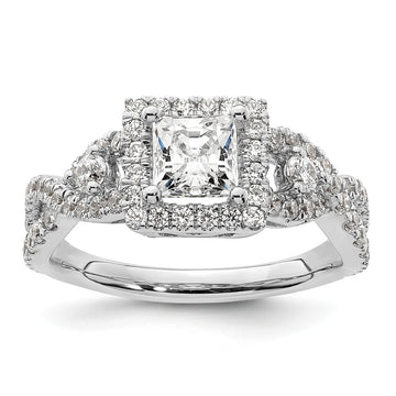 Princess Halo Diamond Semi-mount Engagement Rings