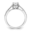Cushion Halo Diamond Semi-mount Engagement Rings