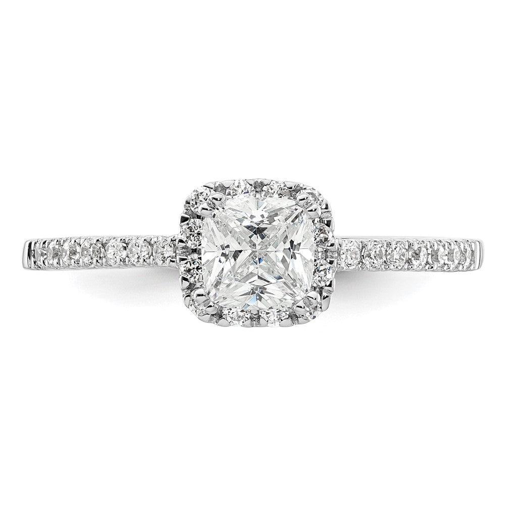 Cushion Halo Diamond Semi-mount Engagement Rings