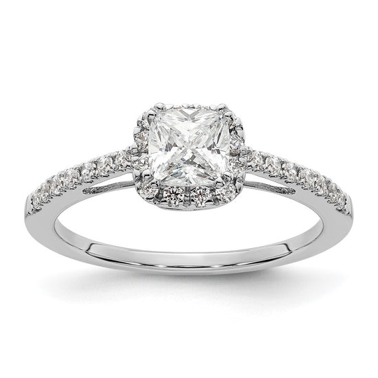 Cushion Halo Diamond Semi-mount Engagement Rings