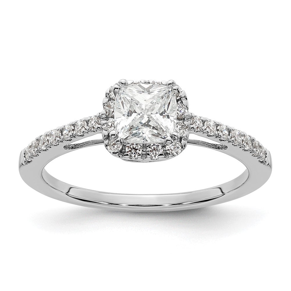 Cushion Halo Diamond Semi-mount Engagement Rings