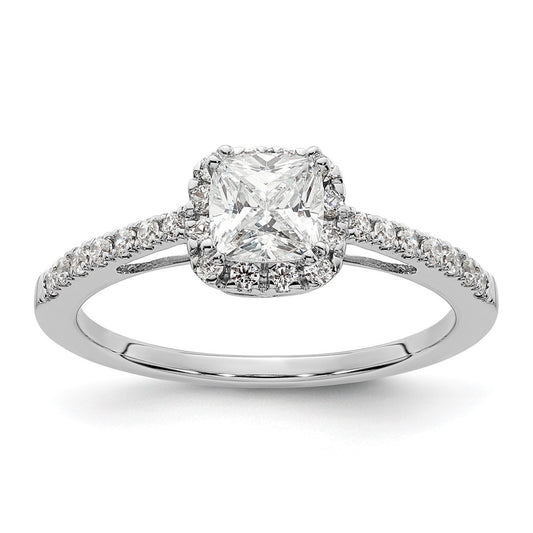 Cushion Halo Diamond Semi-mount Engagement Rings