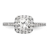 Cushion Halo Diamond Semi-mount Engagement Rings
