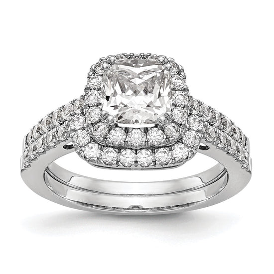Cushion Halo Diamond Semi-mount Engagement Rings