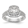 Cushion Halo Diamond Semi-mount Engagement Rings