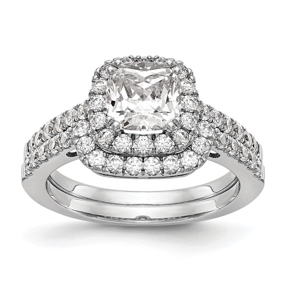 Cushion Halo Diamond Semi-mount Engagement Rings