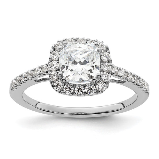 Cushion Halo Diamond Semi-mount Engagement Rings