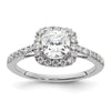 Cushion Halo Diamond Semi-mount Engagement Rings