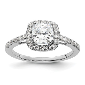 Cushion Halo Diamond Semi-mount Engagement Rings
